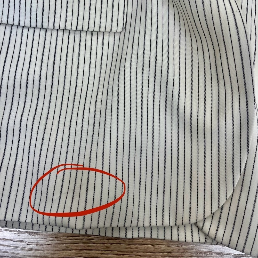 Lauren Ralph Lauren Women's Pinstripe-Print Straight-Fit Blazer - Cream Size 10 - Picture 13 of 14